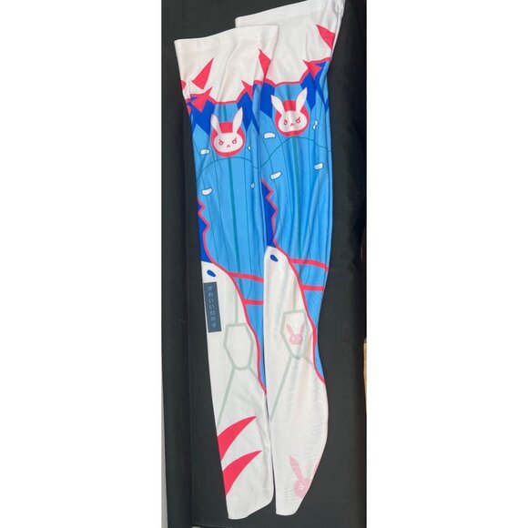 D.VA Cosplay S Micro Bikini Set Japanese Anime Thong Panties & Bra Blue With Leg - Picture 6 of 6